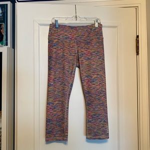 Reebok multicolor cropped workout pants, size S